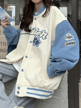 Collegejacke mit Vintage-Stickerei